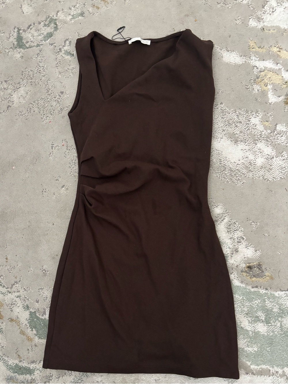 Zara Brown Sleeveless V-Neck Mini Dress